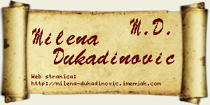 Milena Dukadinović vizit kartica